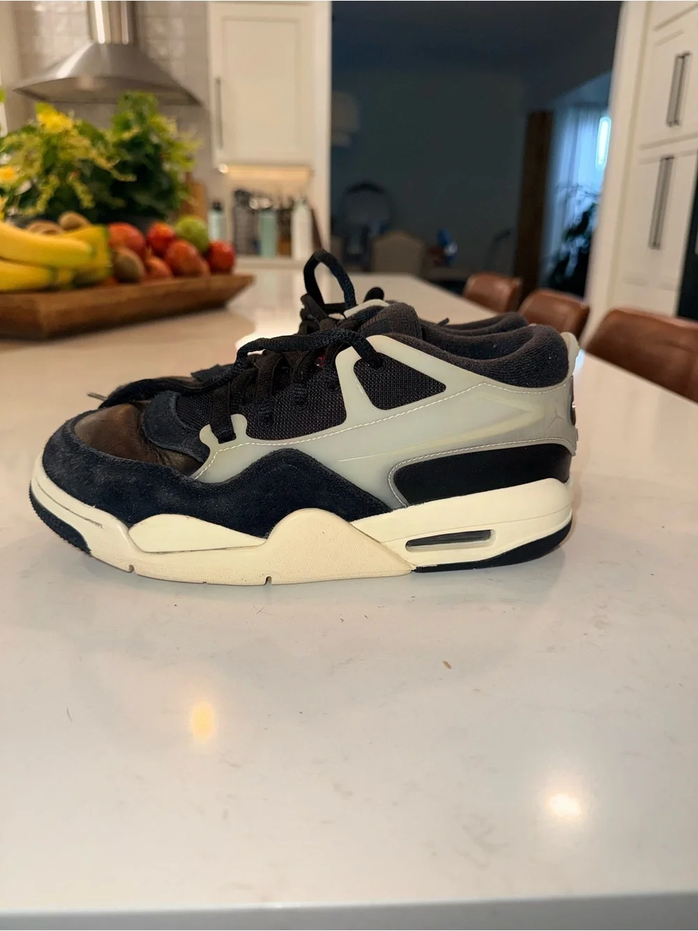Jordan Kids Black and Cream Low-Top Sneakers